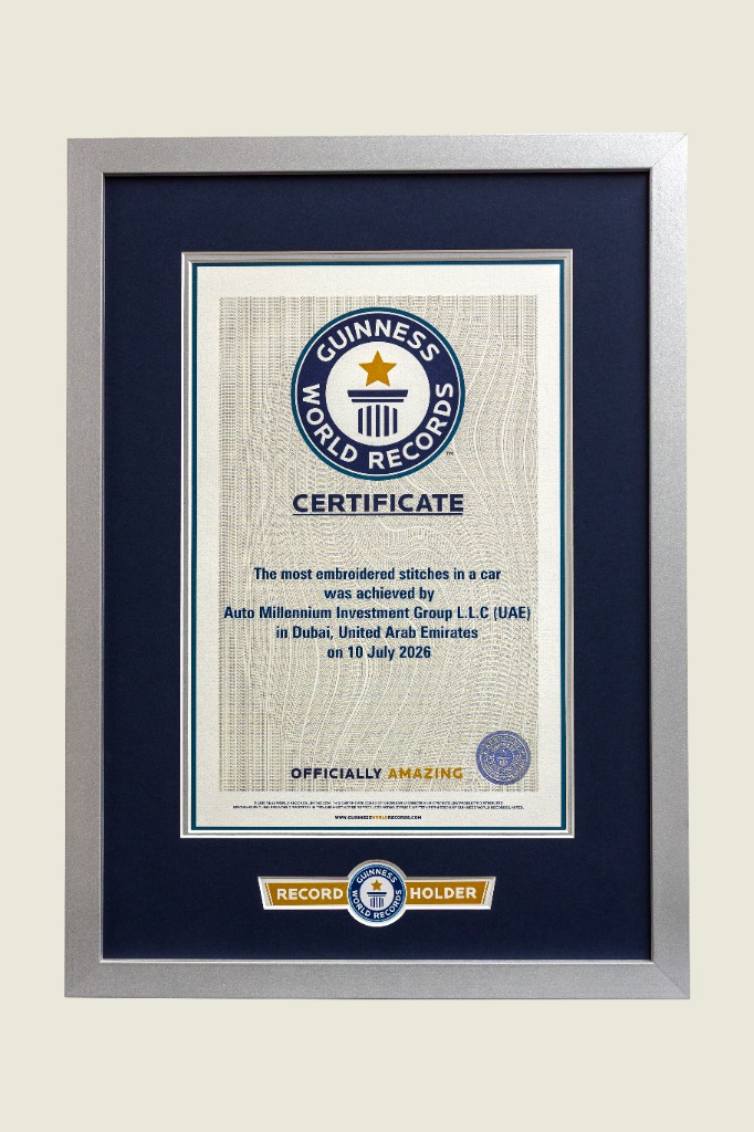 Guinness World Record Certificate - Auto Millennium Group