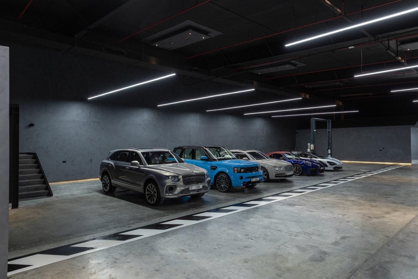 Row of dealership vehicles upgraded and prepared by VTX Auto Millennium
